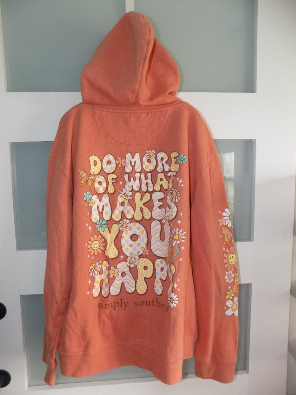 Simply Southern "Do More of What Makes You Happy" LS Hoodie Sweatshirt Size YL